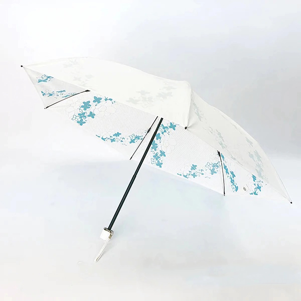 折りたたみ傘 日傘 完全遮光 晴雨兼用 レディース UVカット 白 ホワイト 軽量 3962 日本製 折り畳み傘 プレミアムホワイト UVION  ユビオン