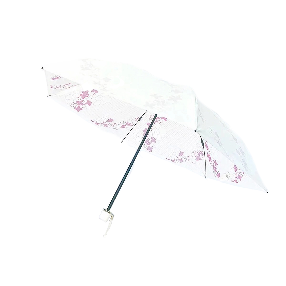 折りたたみ傘 日傘 完全遮光 晴雨兼用 レディース UVカット 白 ホワイト 軽量 3962 日本製...