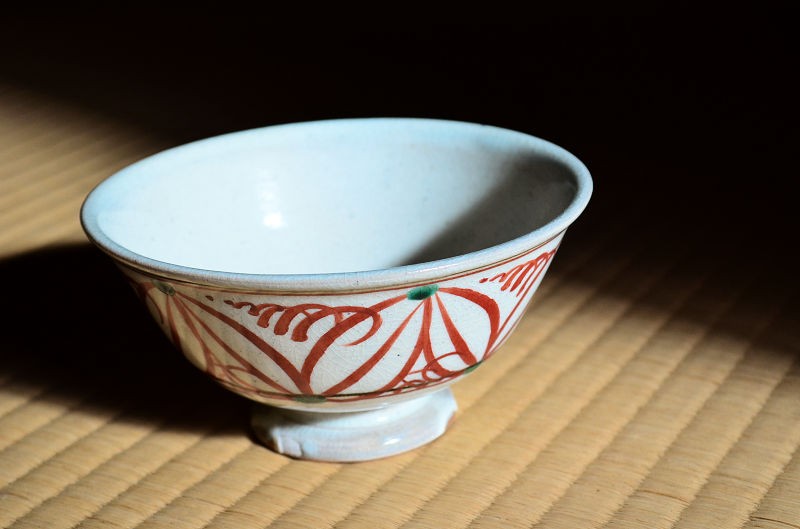 茶碗 茶道具 萬古焼 八幡窯 赤絵茶碗 : 茶道具専門店 (有)菊池商店