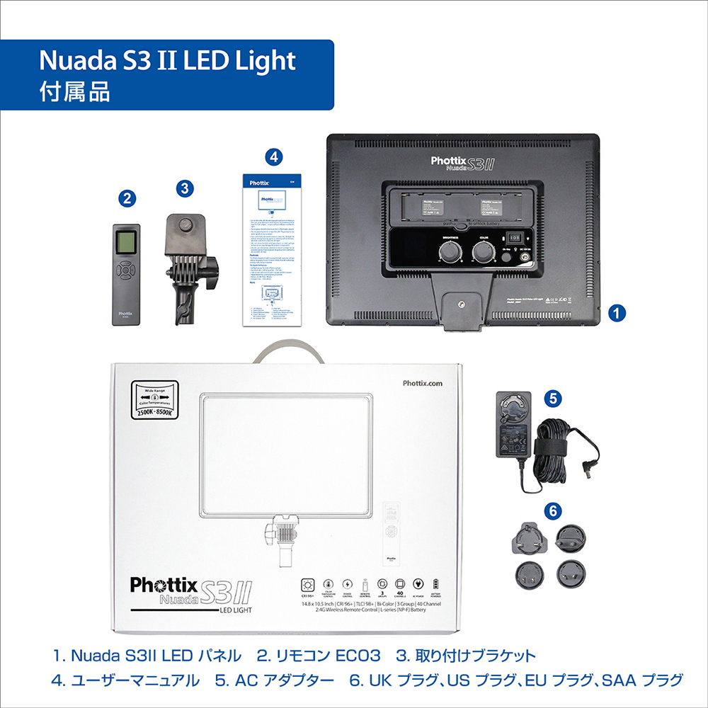 Phottix(フォティックス) Nuada S3II LED Light Twin Kit Set【生産 