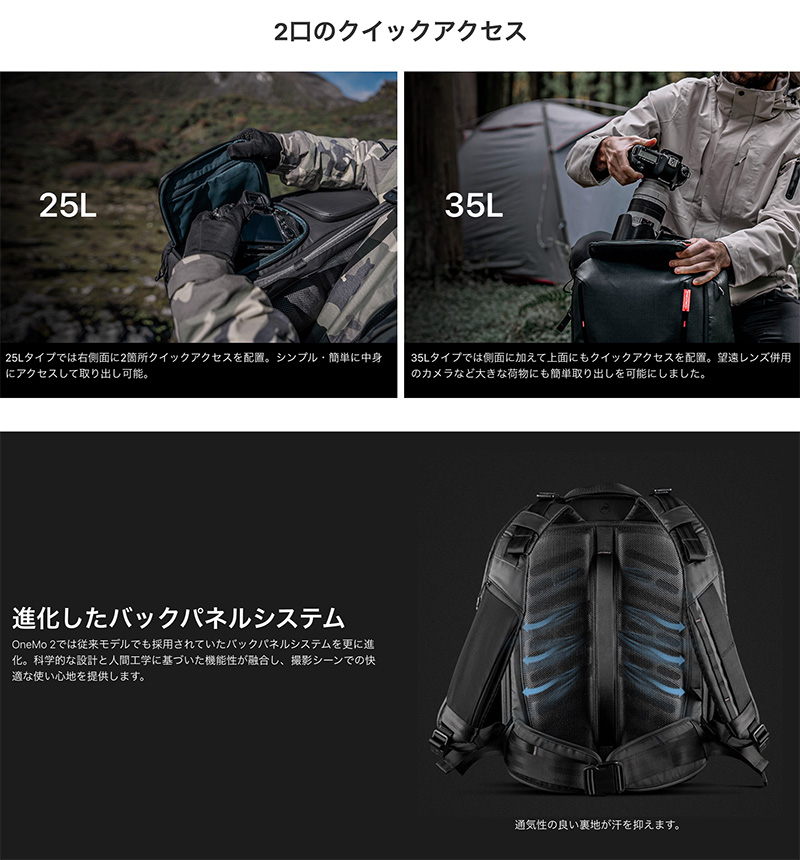 PGYTECH OneMo 2 BackPack (ワンモー 2 バックパック) 25L P-CB