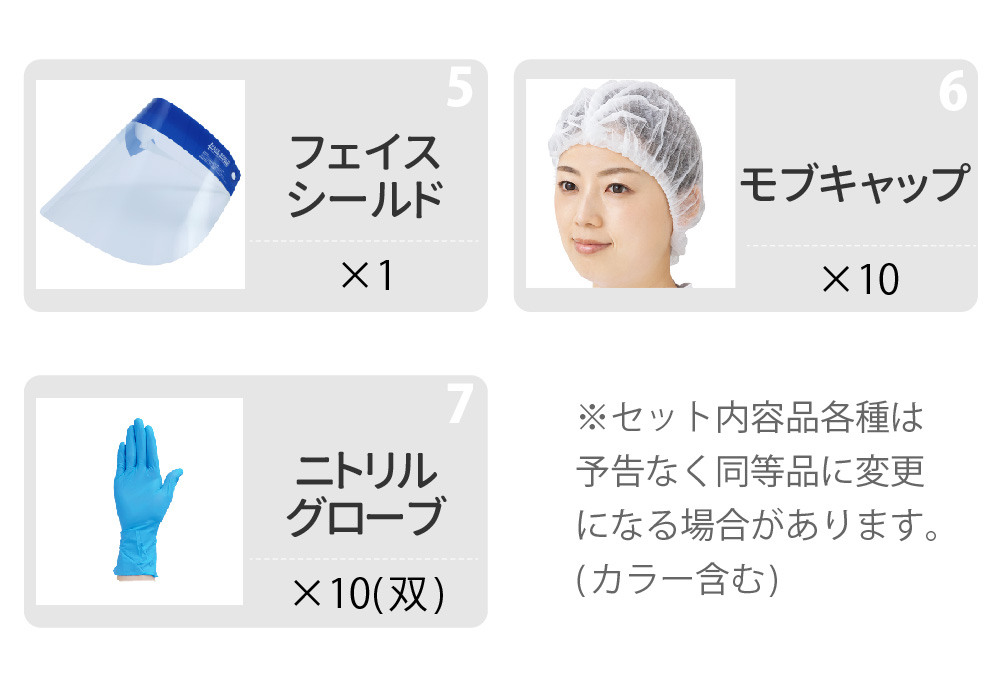 防護服セット 10日間分 感染症対策キット 医療用ガウン ニトリル手袋