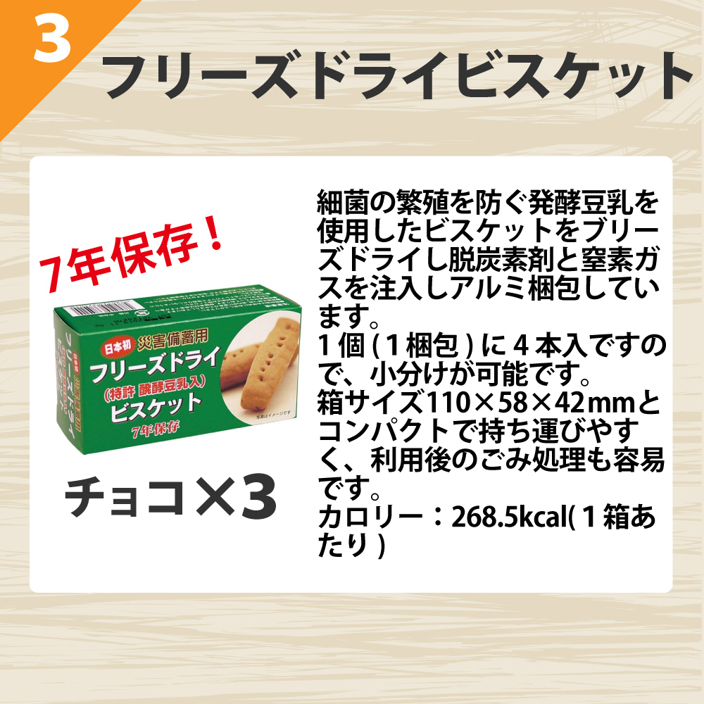 バランスクッキー・ビスケット/3日分非常食セット(10年保存水付)