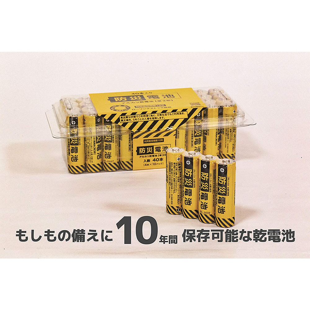 10年保存 兼松 防災電池 単3乾電池 40本パック