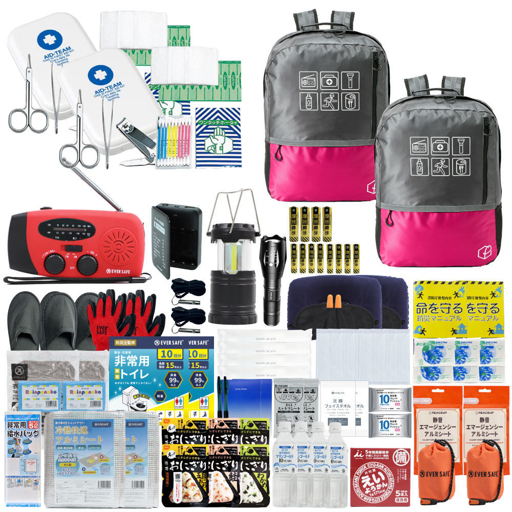 PEACEUP（ピースアップ） 防災セット 2人用 47L ビッグリュック 防災士