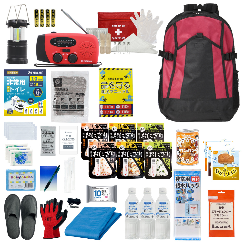 EVERSAFE 防災セット 3日間を生き延びる 1人用 防災リュック 防災