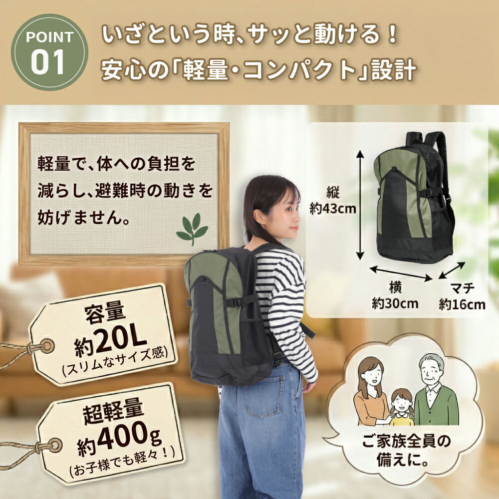 防災防犯ダイレクト 防災セット リュック 非常食 保存水[AA0174][AK] EVERSAFE 防災セット 3日間を生き延びる 2人用 防災リュック 防災