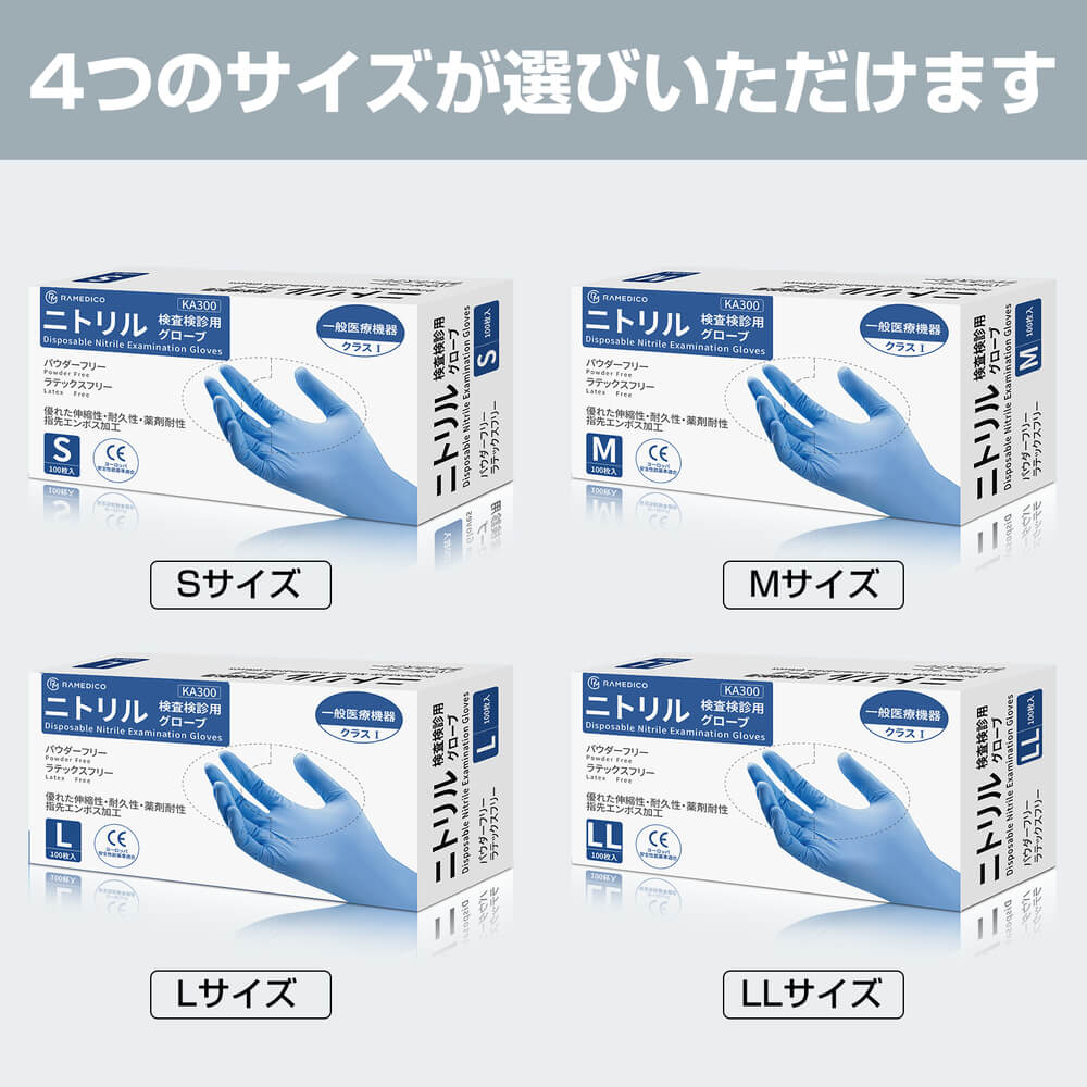 ニトリル手袋 パウダーフリー 医療用 100枚入 検査検診用 食品衛生法