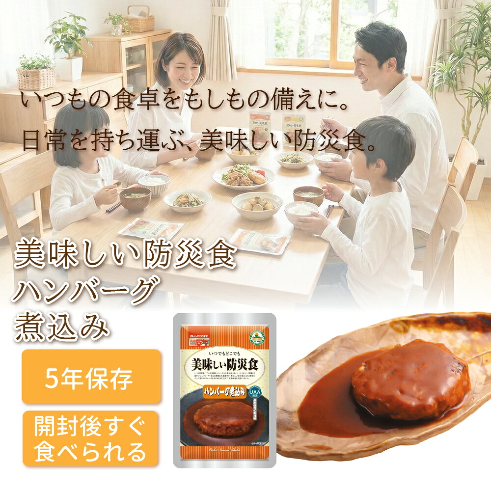 美味しい防災食 ハンバーグ煮込 5年保存食 単...の詳細画像1