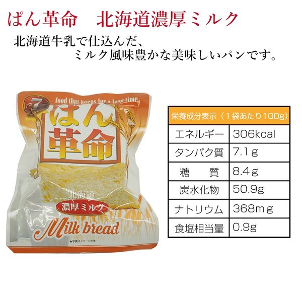 非常食 ぱん革命 3種6個セット 単品 7年保存 パン 保存食 防災食｜safety-japan｜04