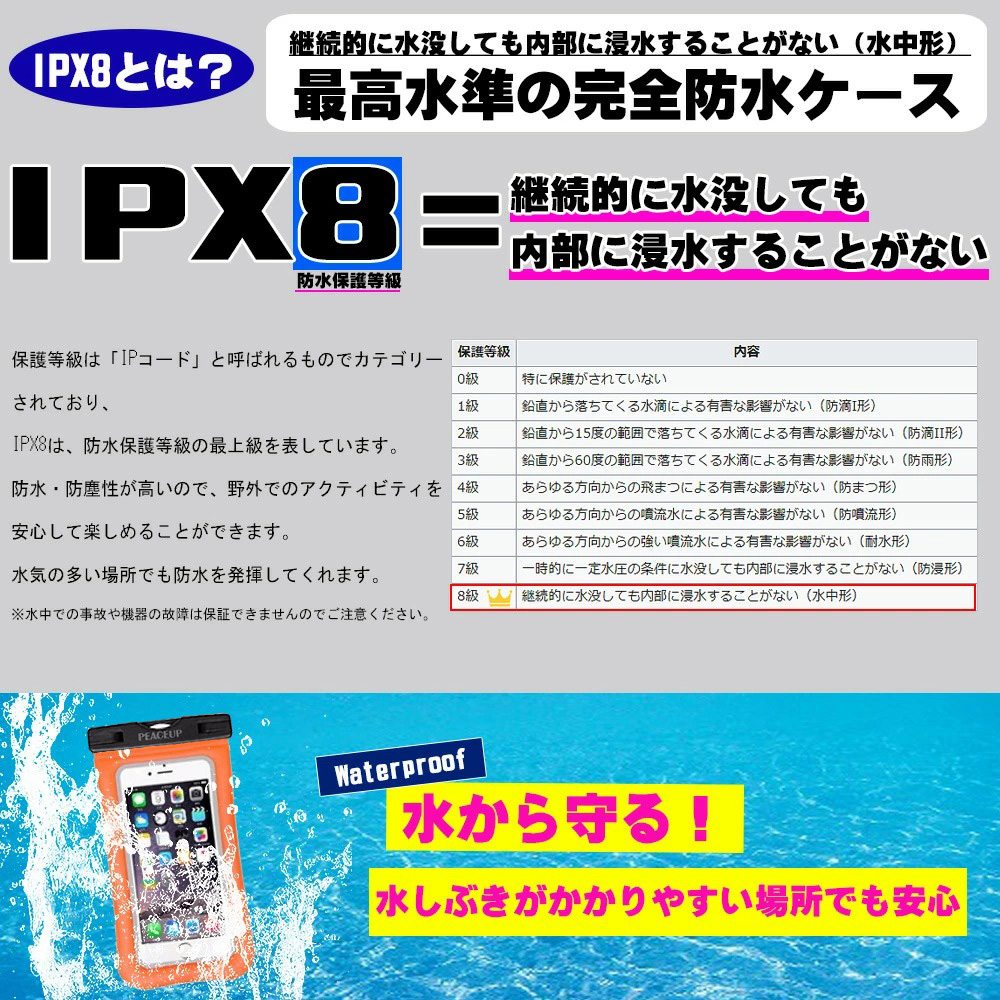浮く 防水スマホケース ほぼ全機種対応6inch以下  IPX8 防水最高レベル メール便送料無料 2個まで |  | 06