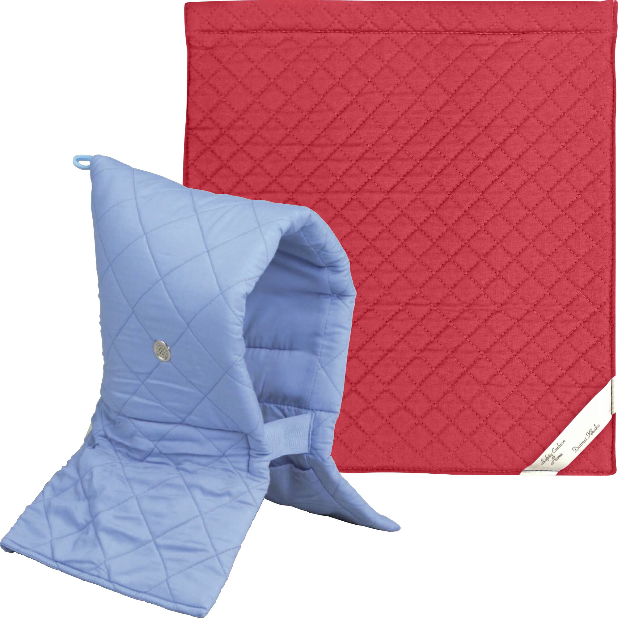 防災頭巾 カバー付きセット 小学生-大人用 難燃繊維Kタイプ+シーチング