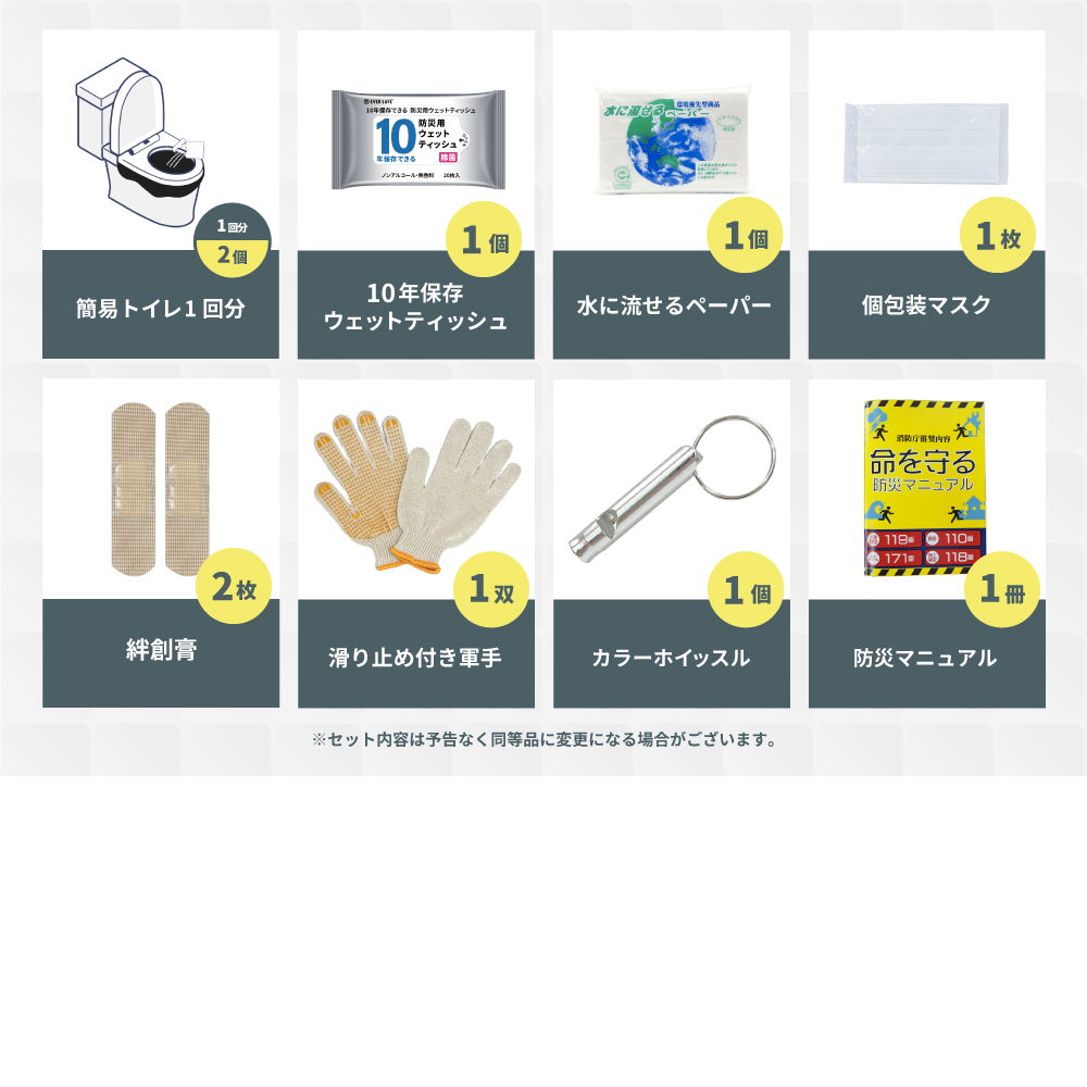 EVERSAFE 防災セット 防災グッズ 非常用持ち出し袋 A4 基本内容