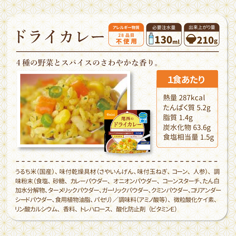 非常食 尾西食品 尾西のレンジ+ アルファ米 5種類×各1袋セット｜safety-japan｜07