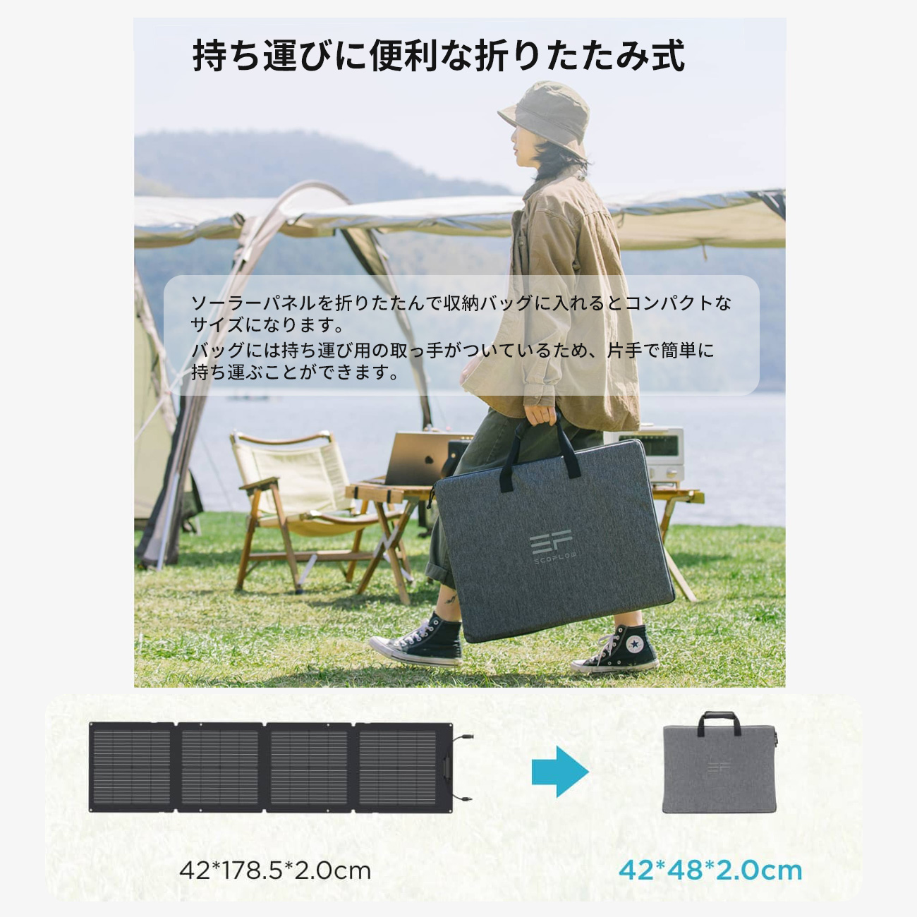 ECOFLOW ソーラーパネル EcoFlow 110W EFSOLAR110N 折り畳み : 防災