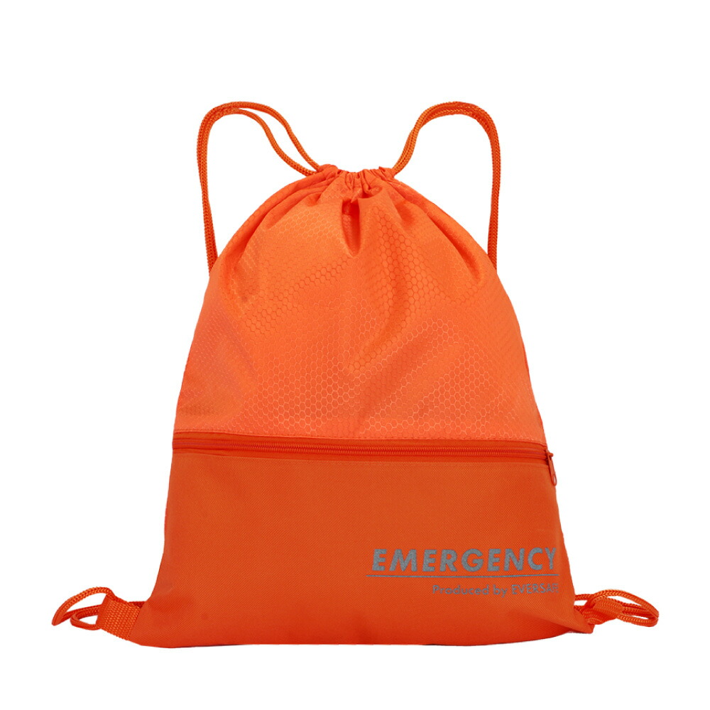 防災バッグ ナップサック 150個/ケース リュックサック 非常時 避難 軽量 撥水加工 巾着 KS01 EVERSAFE