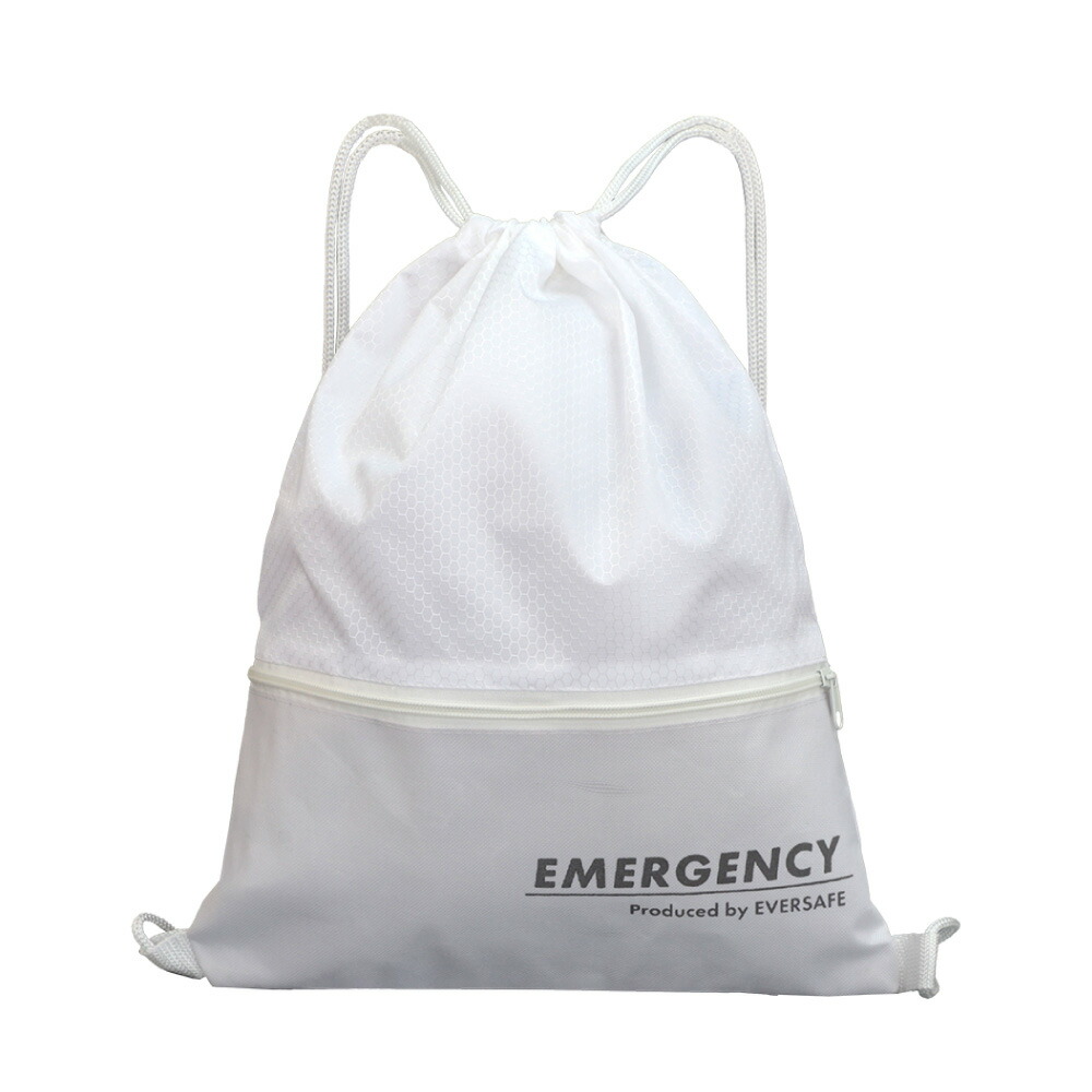 防災バッグ ナップサック 150個/ケース リュックサック 非常時 避難 軽量 撥水加工 巾着 KS01 EVERSAFE