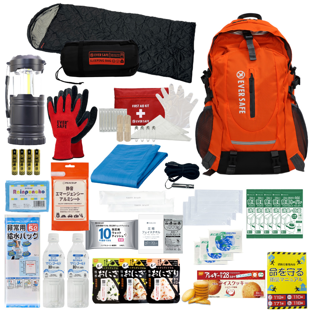 PEACEUP 防災セット 防災グッズ 1人用 EVERSAFEリュック 防災リュック