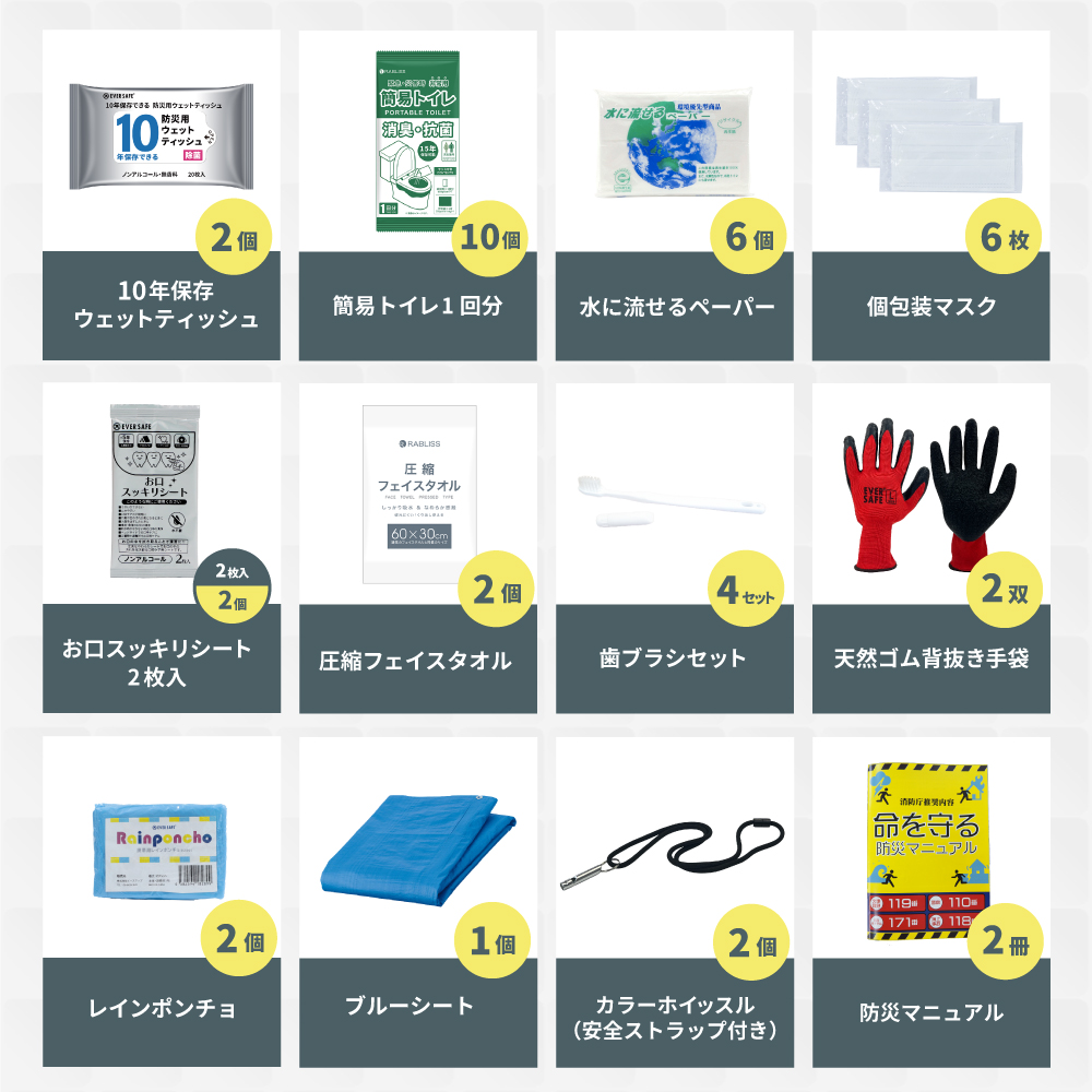 防災セット 防災グッズ 2人用 EVERSAF...の詳細画像3
