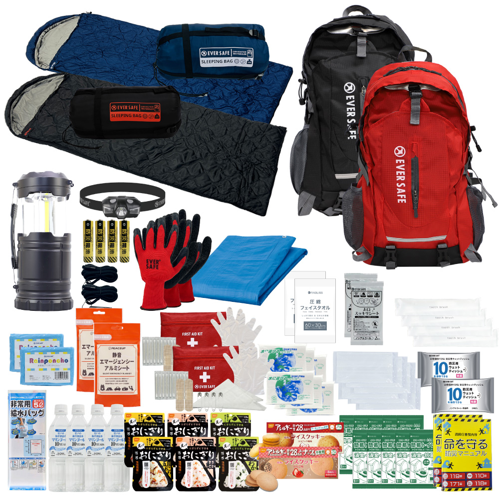 PEACEUP（ピースアップ） 防災セット 防災グッズ 2人用 EVERSAFE