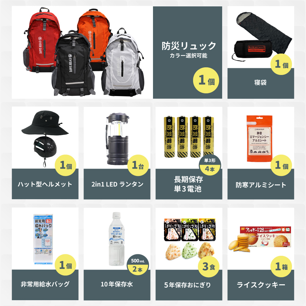 防災セット 1人用 EVERSAFEリュック ...の詳細画像2