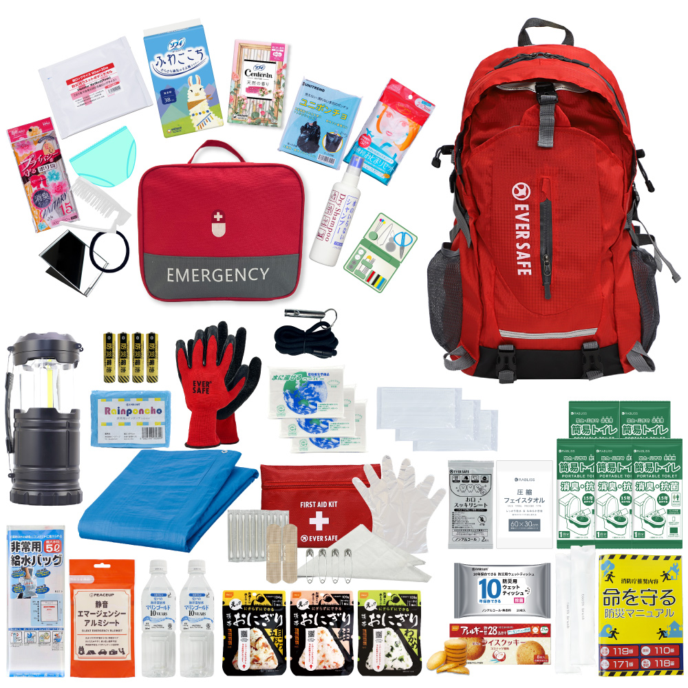 EVERSAFE 防災セット 1人用 リュック エマージェンシー レディース