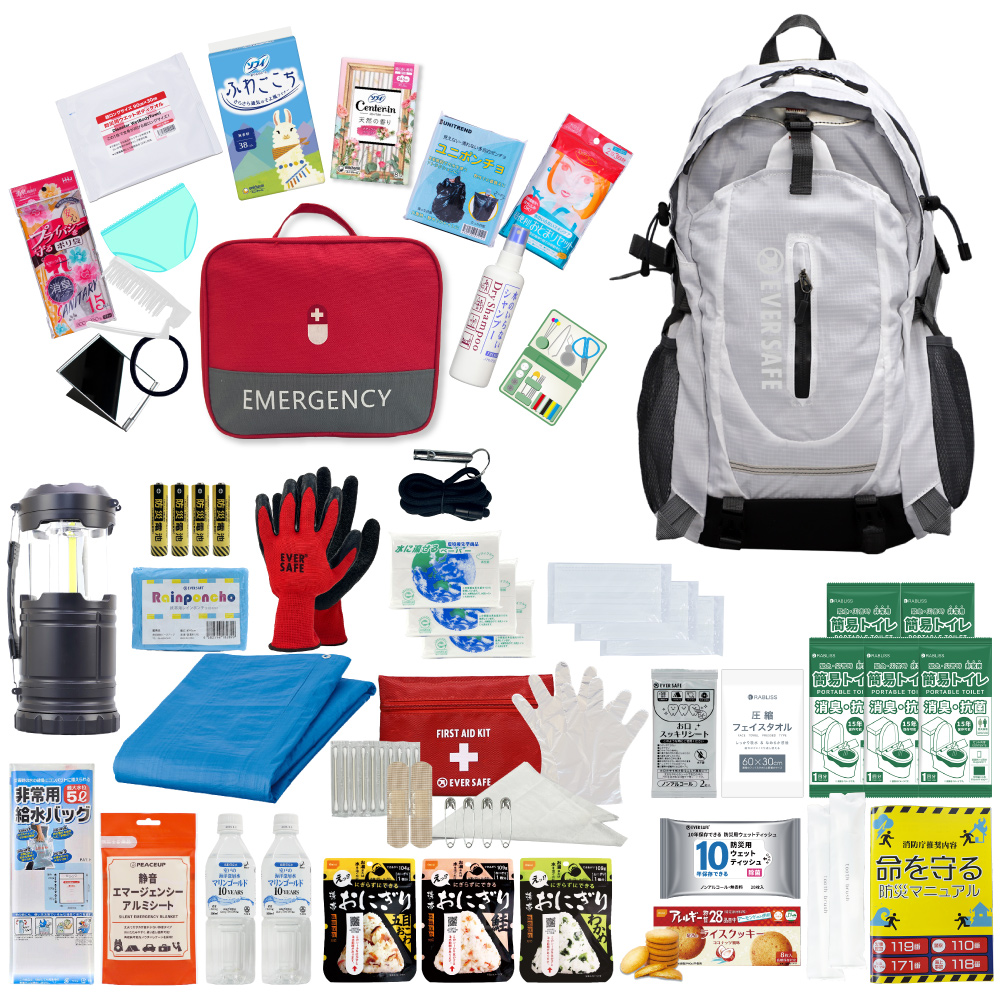 EVERSAFE 防災セット 1人用 リュック エマージェンシー レディース