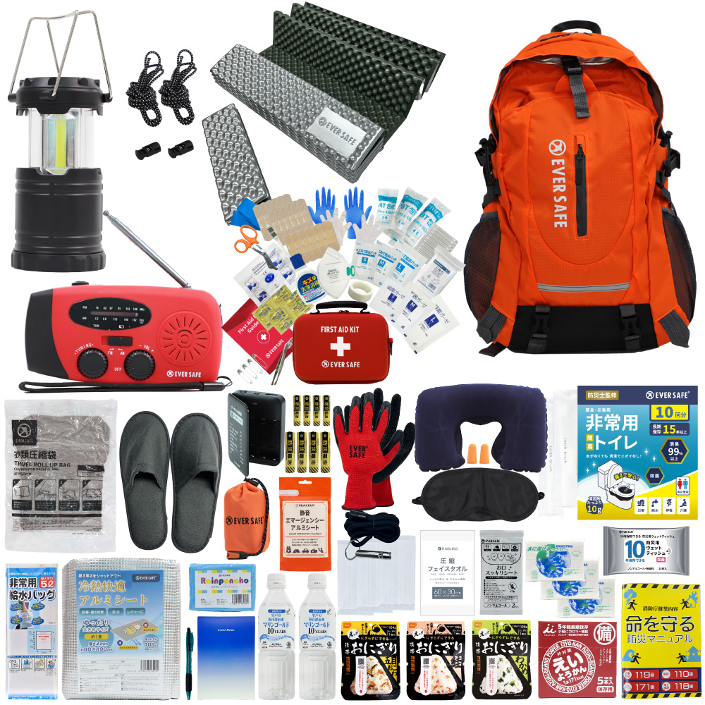 EVERSAFE 防災セット 1人用 EVERSAFEリュックマット付き 防災グッズ