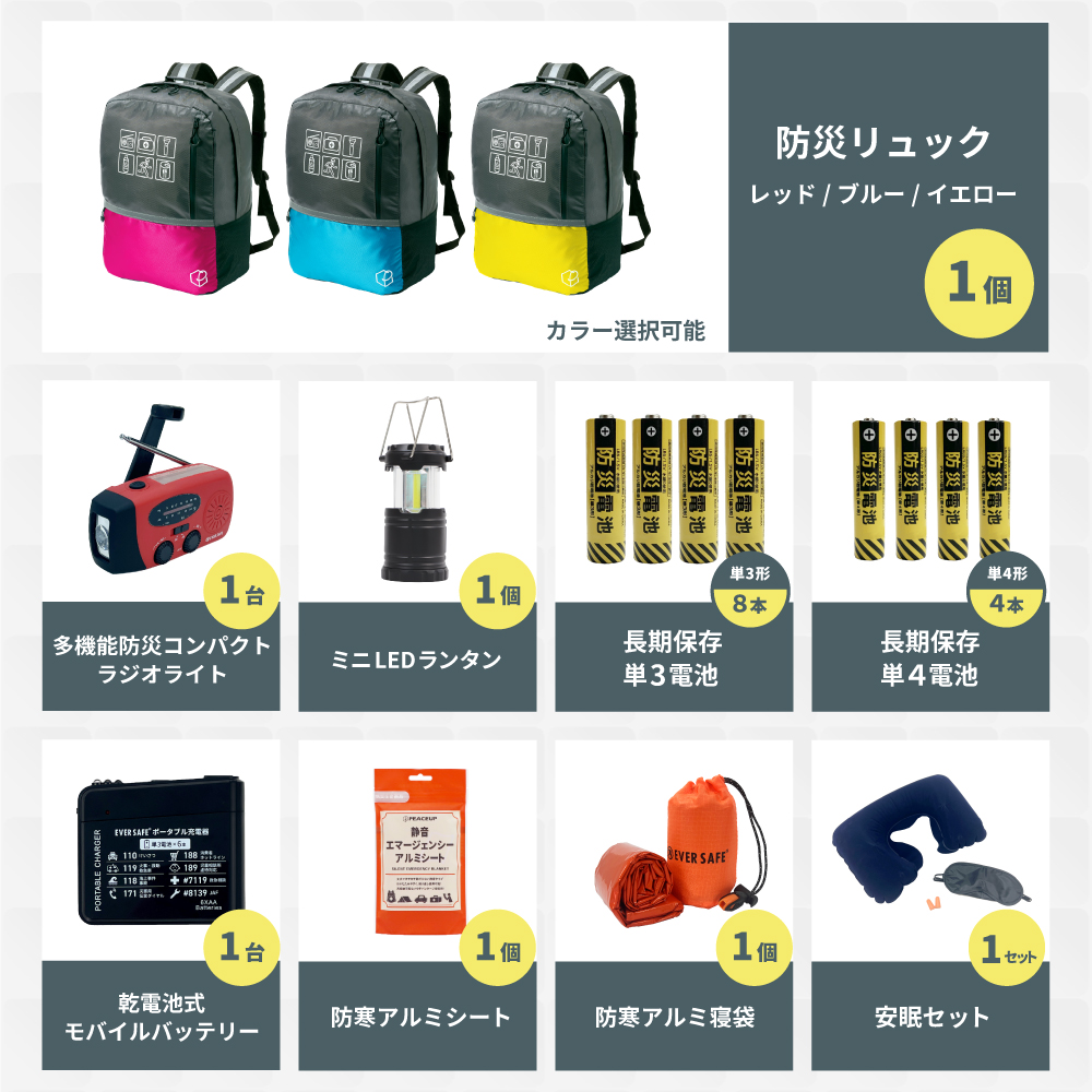 EVERSAFE 防災セット 防災グッズ 1人用 47L ビッグリュック 防災士監修