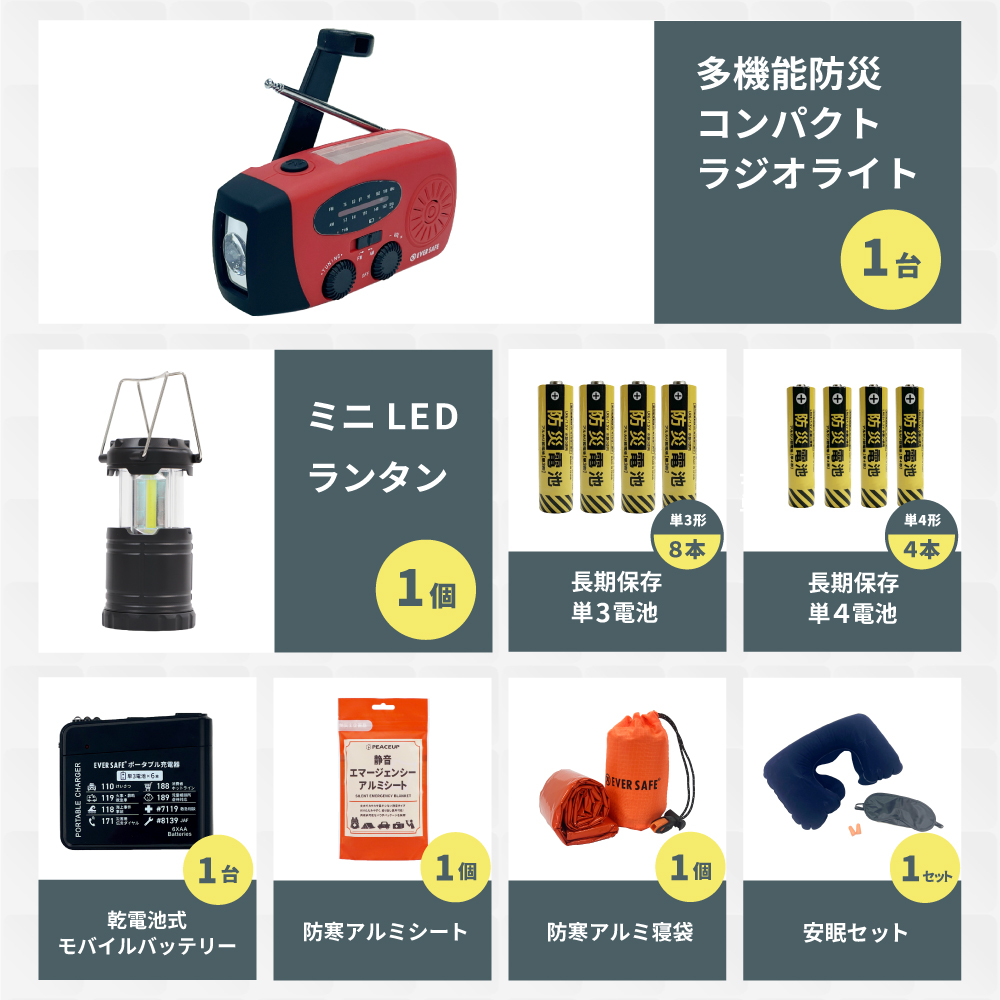 EVERSAFE 防災セット 中身だけ 1人用 防災士監修 ファーストエイド