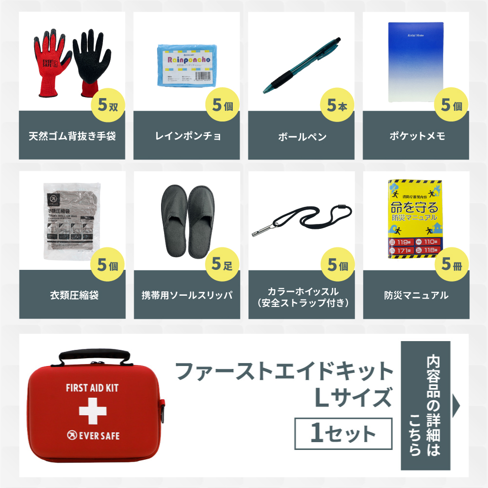 EVERSAFE 防災セット 中身だけ 5人用 防災士監修 ファーストエイド