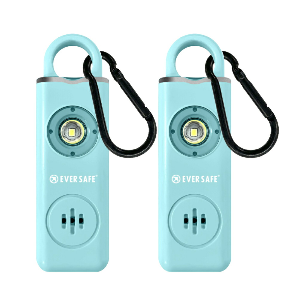 EVERSAFE 防犯グッズ 防犯ブザー スクエア 4色 2個 LEDライト 130dB 大