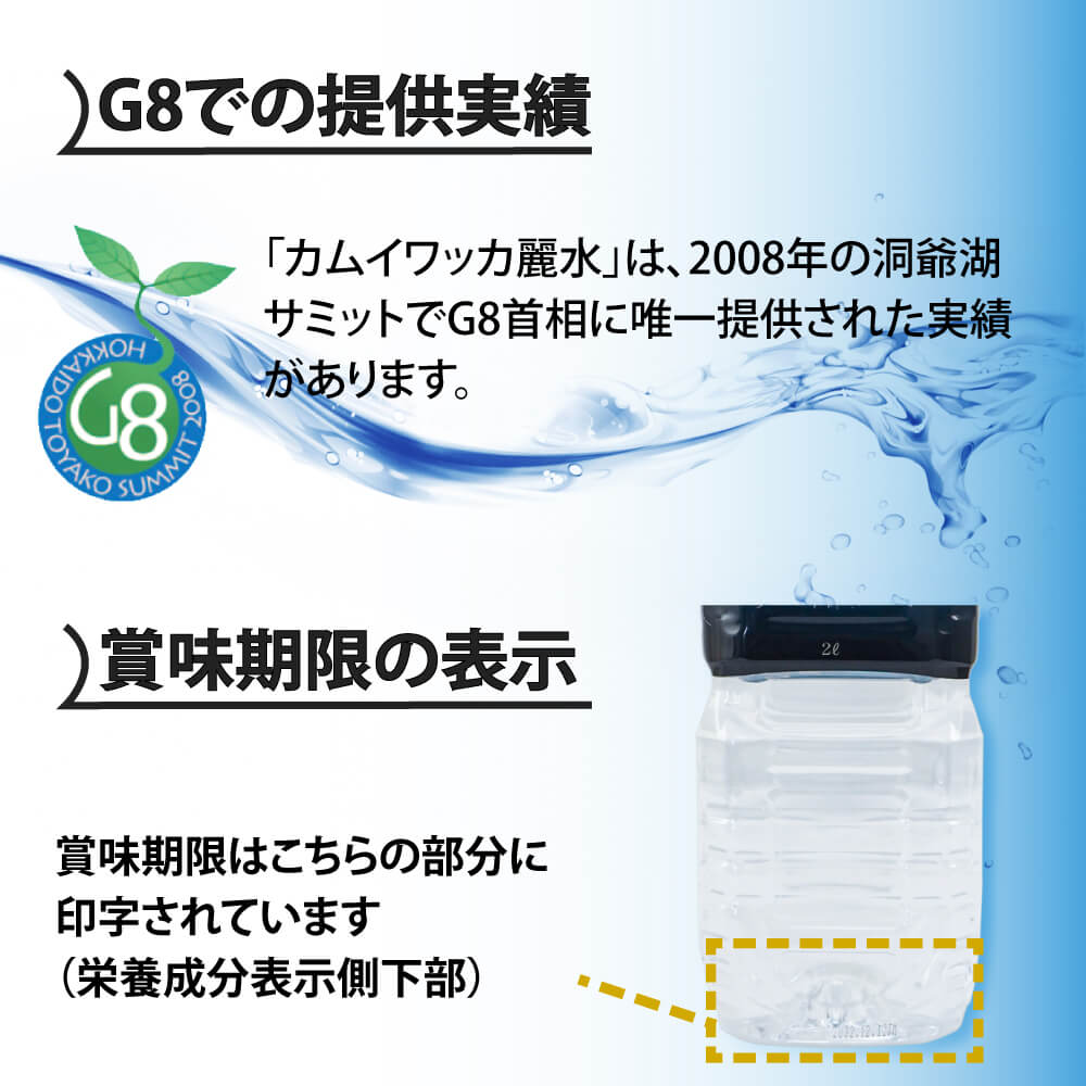 [15年保存水] ミネラルウォーター「カムイワッカ麗水2Lx6本」 （長期保存水/5年保存水より3倍長持ち)