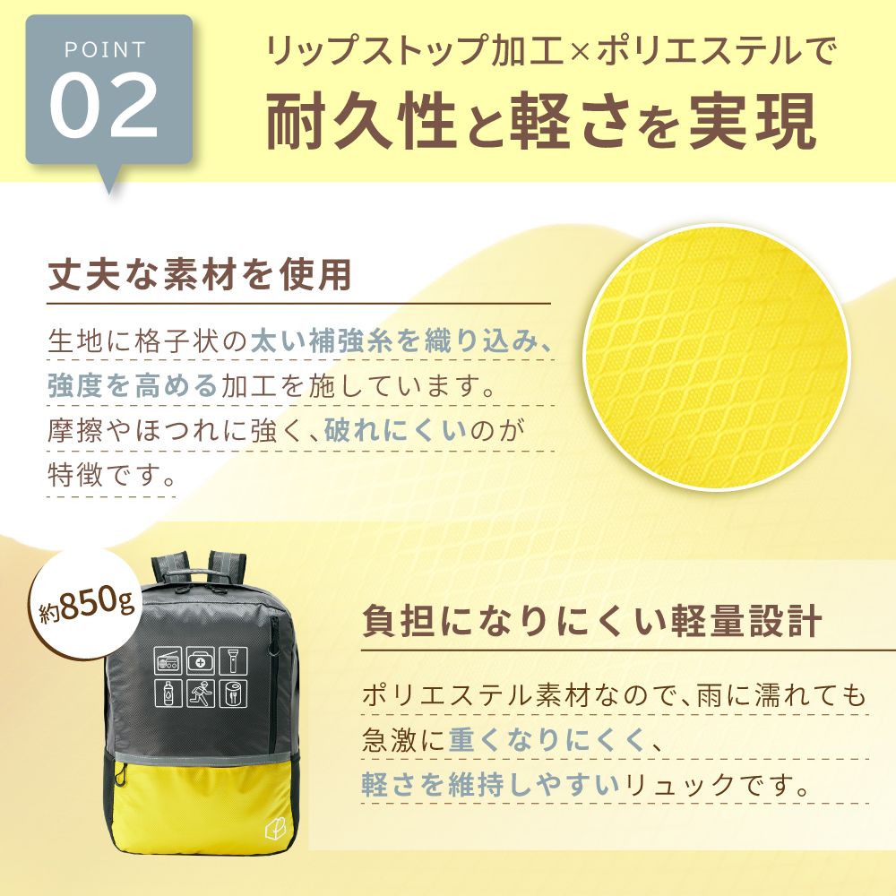 PEACEUP（ピースアップ） 防災セット 1人用 47L ビッグリュック 防災士