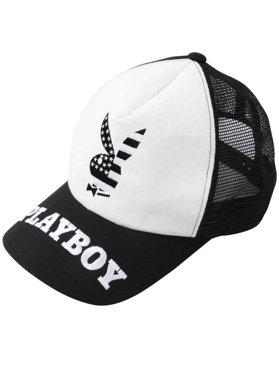 キャップ PLAYBOY プレイボーイ 大きいサイズ メンズ ツイル メッシュ