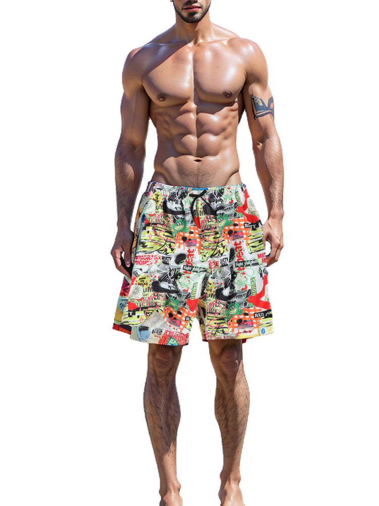 サーフパンツ 大きいサイズ メンズ 海パン 海水パンツ 総柄 RUSTY