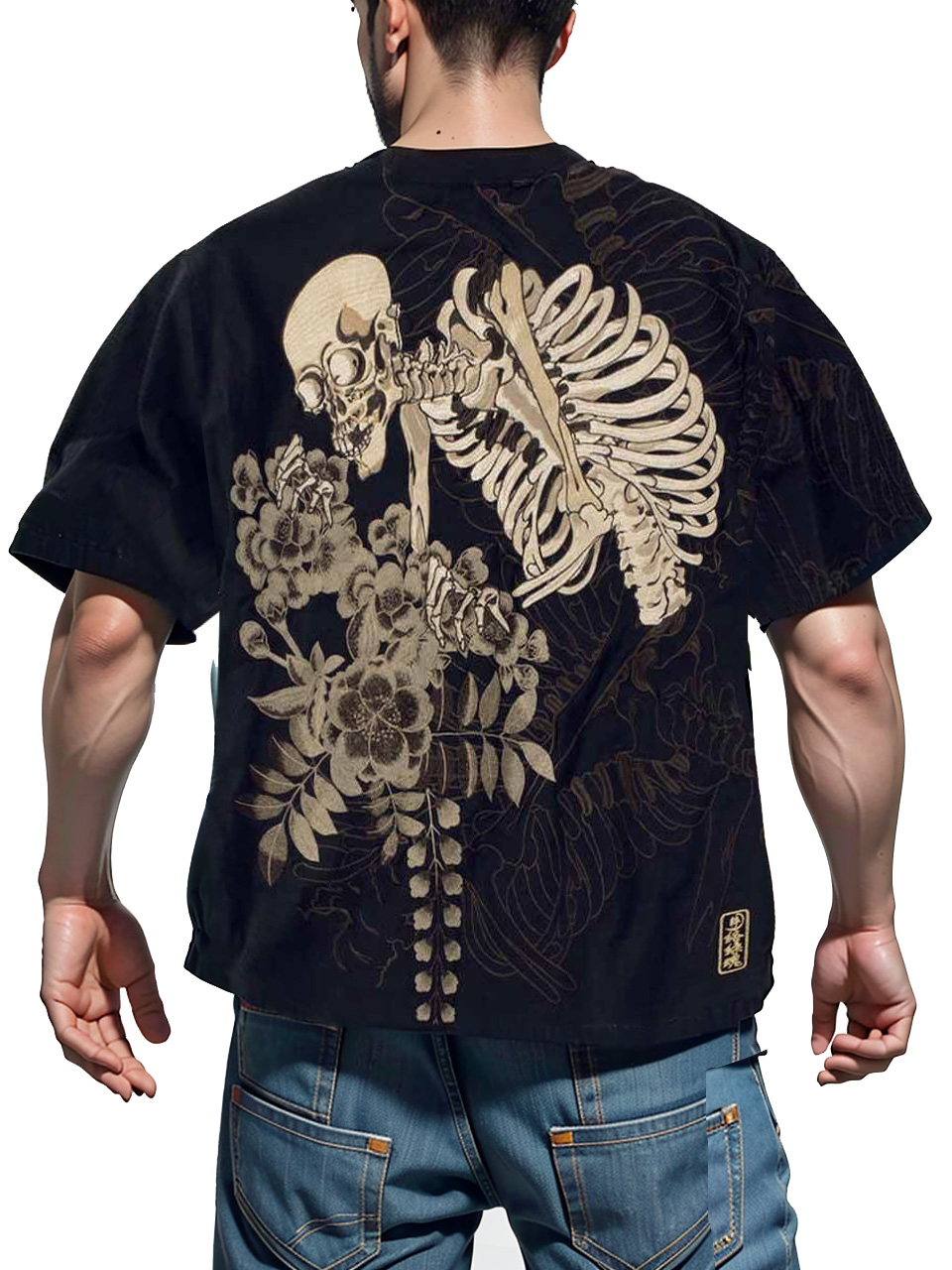 Tシャツ ドクロ 大きいサイズ メンズ 餓者髑髏 がしゃどくろ スカル