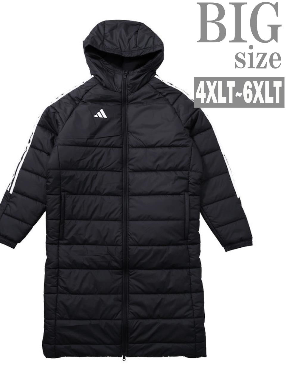 adidas 中綿　ベンチコート　フード付き　XL 大きいサイズ adidas（アディダス） ベンチコート 大きいサイズ メンズ 中綿 パ