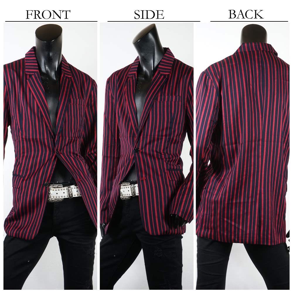 送料無料】ジャケット ストライプジャケット 2Bジャケット