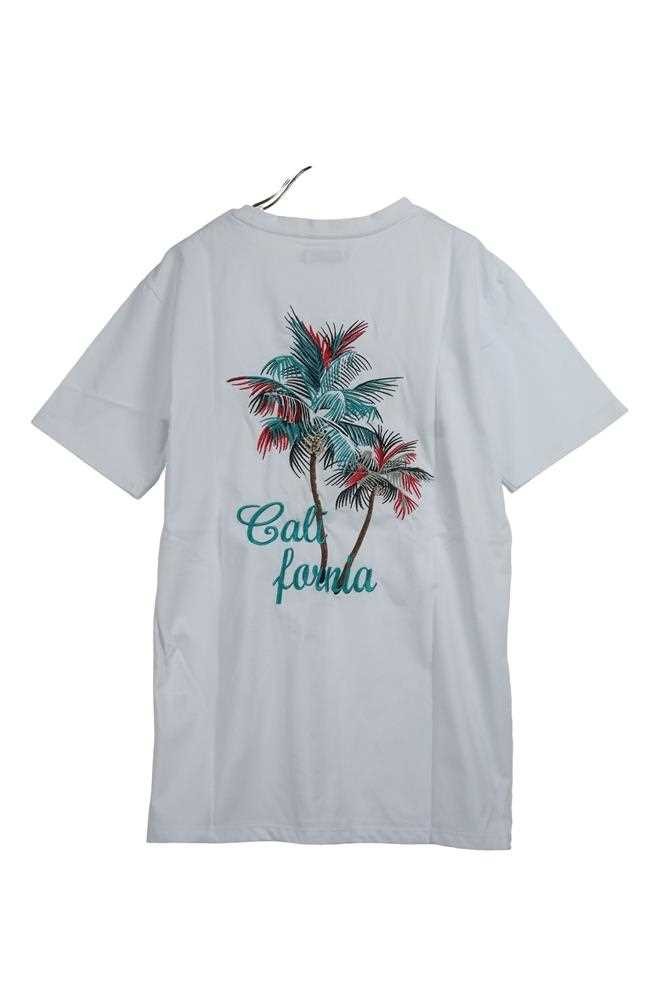 送料無料】Tシャツ 半袖T 半袖Tシャツ メンズ ヤシの木 刺繍