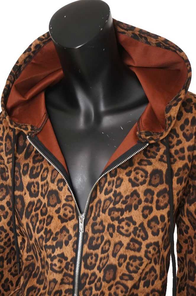 送料無料】メンズ 男性 服 トップス ヒョウ柄スウェードパーカー