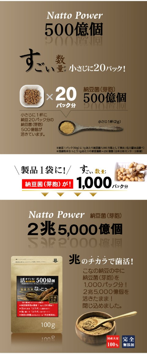 こなの納豆！【国産 粉末なっとう】 お試しサイズ25g なめらかな粉納豆！ :001-18005:佐川醤油店 - 通販 - Yahoo!ショッピング