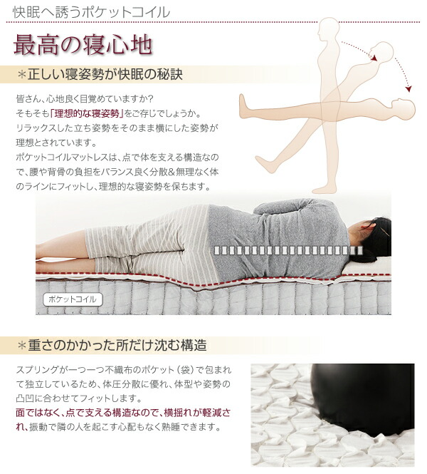 マットレスベッド かため：線径2.0mm セミダブル 【時】 脚30cm