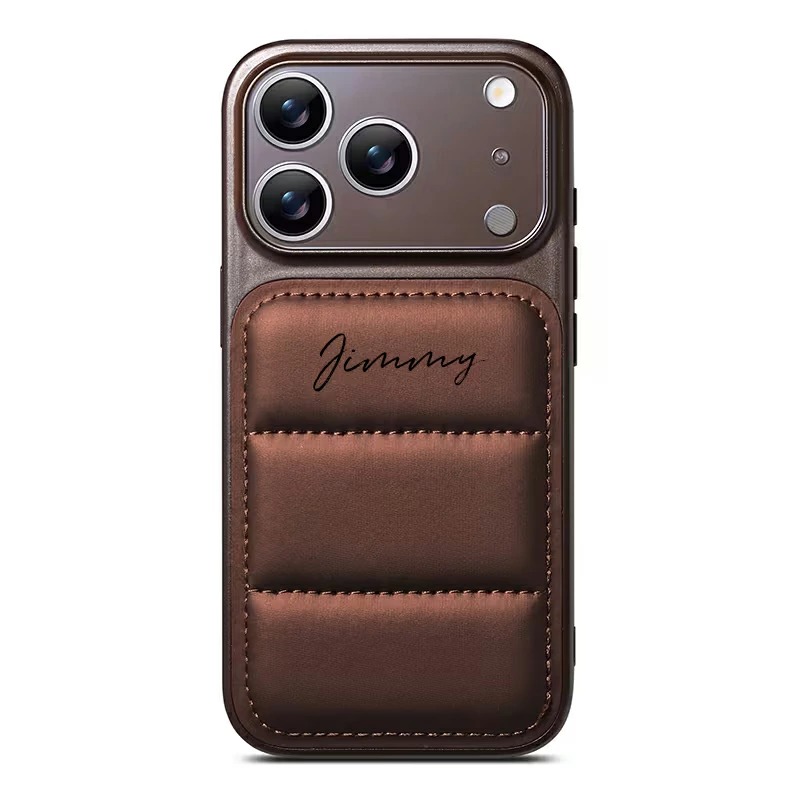 iPhone18 pro ケース iPhone17Promax 名入れ ダウン風 カスタマイズ PU