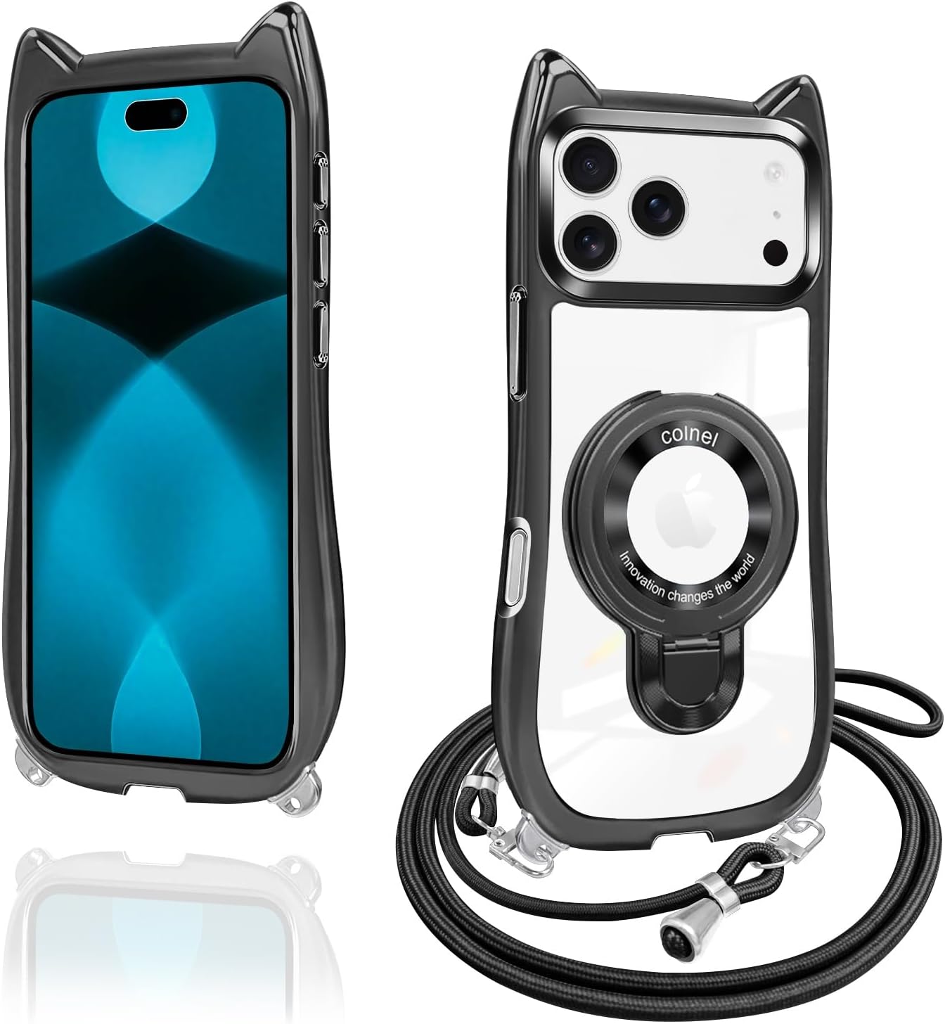 iphone17pro ケース ショルダー iphone17 猫耳 MagSafe対応