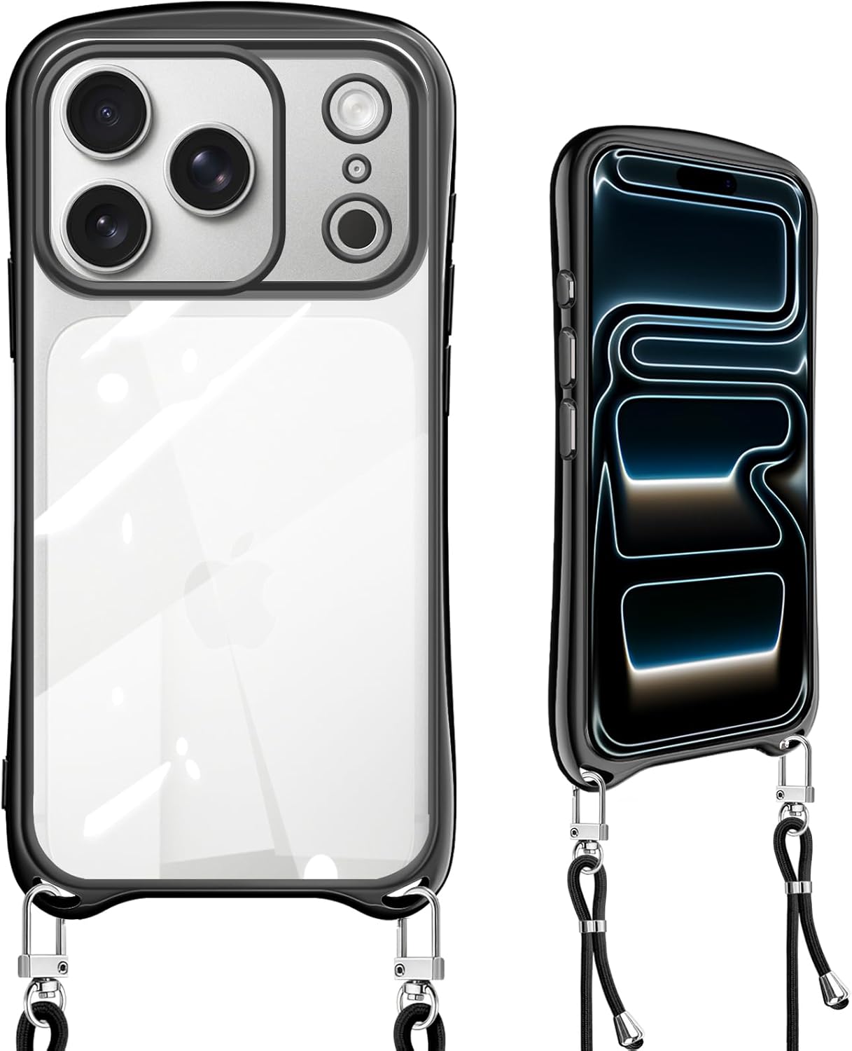 iPhone17Pro ケース ショルダー メッキ加工 耐衝撃 背面クリア