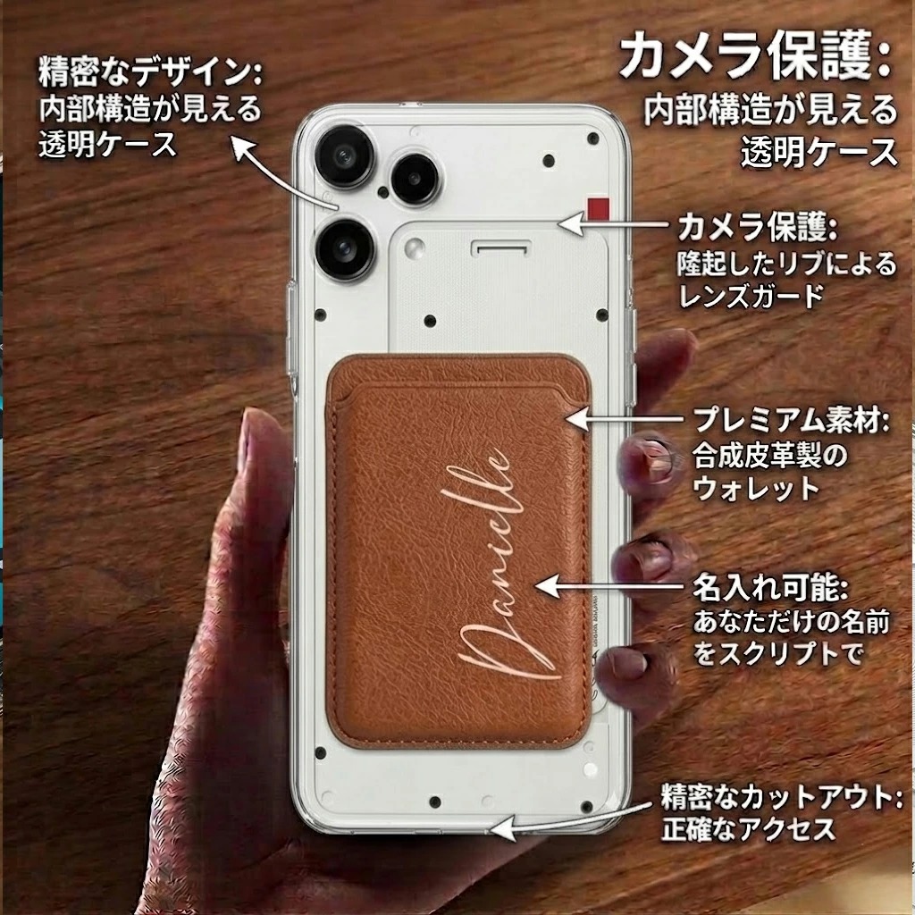Nothing Phone 4a ケース MagSafe対応 背面カード収納 名入れ