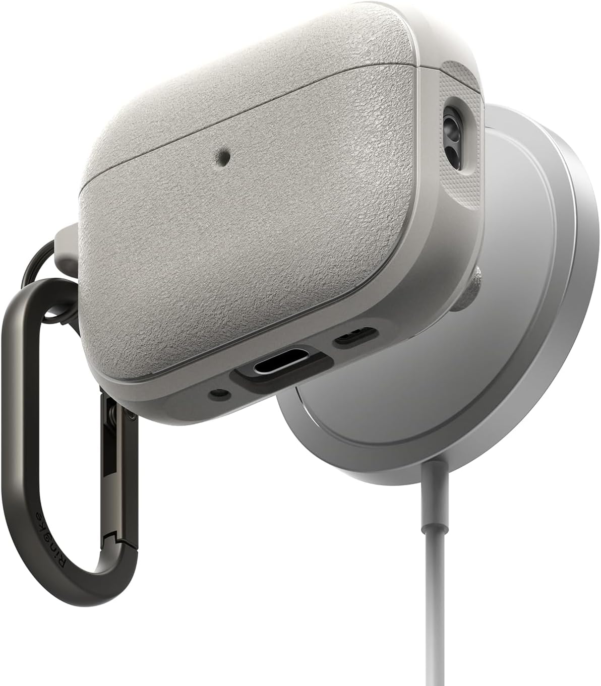 Airpods Pro3 ケース TPU+マグネット ワイヤレス充電対応 カラビナ付き