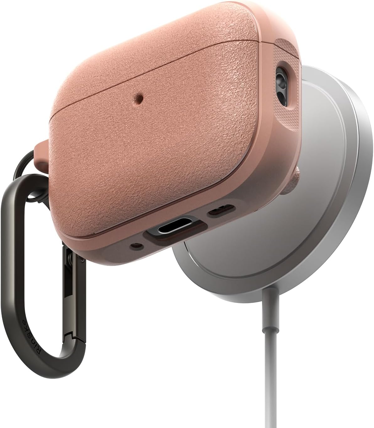 Airpods Pro3 ケース TPU+マグネット ワイヤレス充電対応 カラビナ付き
