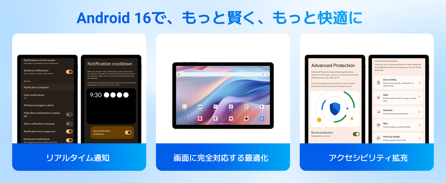 Android 16 タブレット 送料無料 8コアCPU tablet、8000mAh+Type-C充電